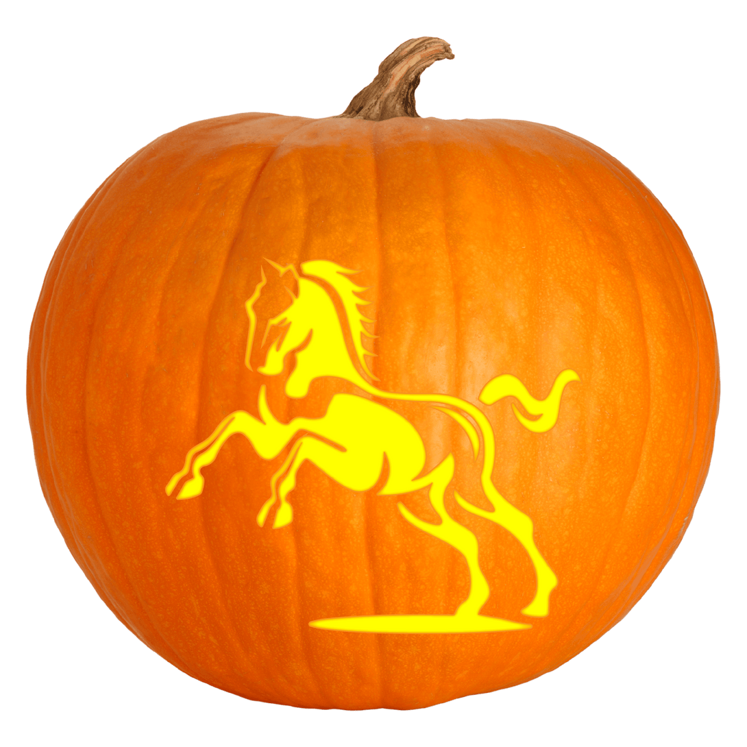 Galloping horse pumpkin carving stencil