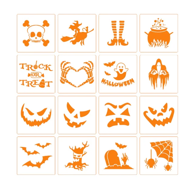 Halloween pumpkin face stencil diy layering wall scrapbook coloring embossing album decoration card painting template cm