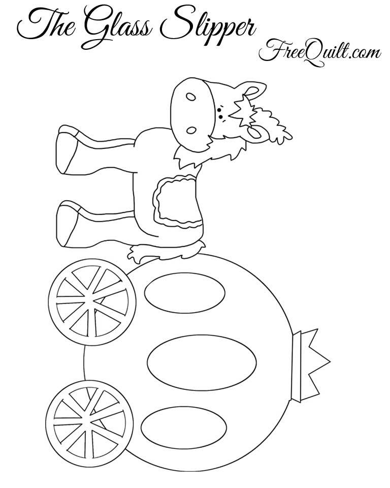 Cinderella line drawing of the pumpkin carriage horse