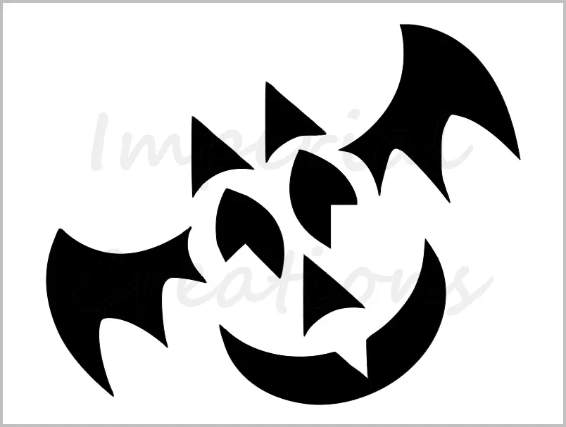 Happy bat stencil halloween pumpkin carving x reusable sheet s