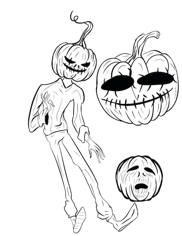 Premium vector halloween coloring page for kids