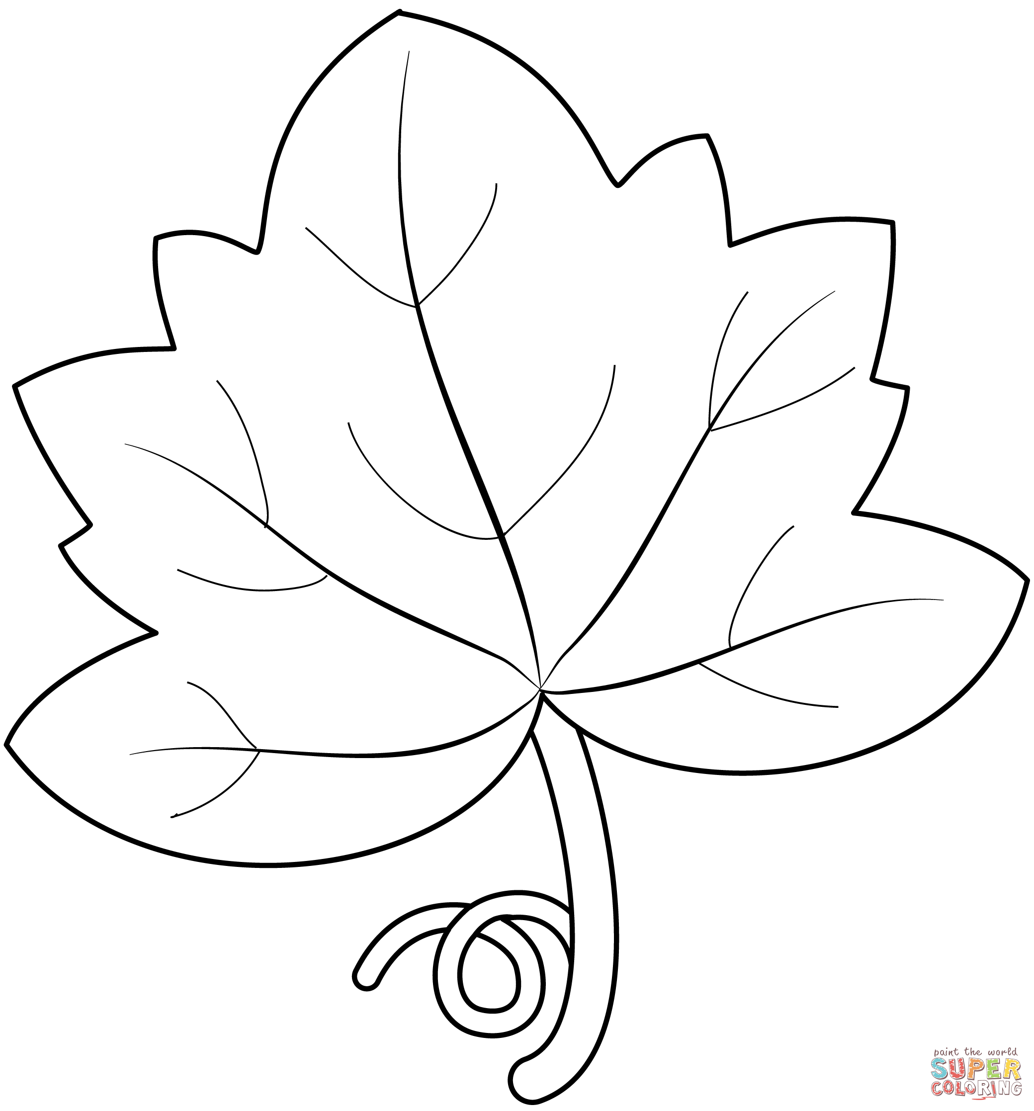 Pumpkin leaf coloring page free printable coloring pages