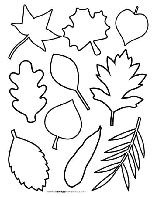 Fall leaf coloring pages