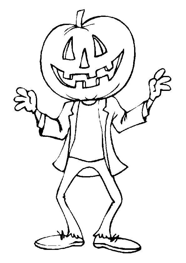 Online coloring pages the coloring the man with the pumpkin head halloween