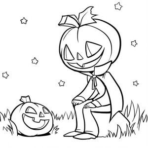 Pumpkins witch flying with pumpkins balloon coloring page three cosplay pumpkins coloring page â pumpkin coloring pages coloring pages garden coloring pages