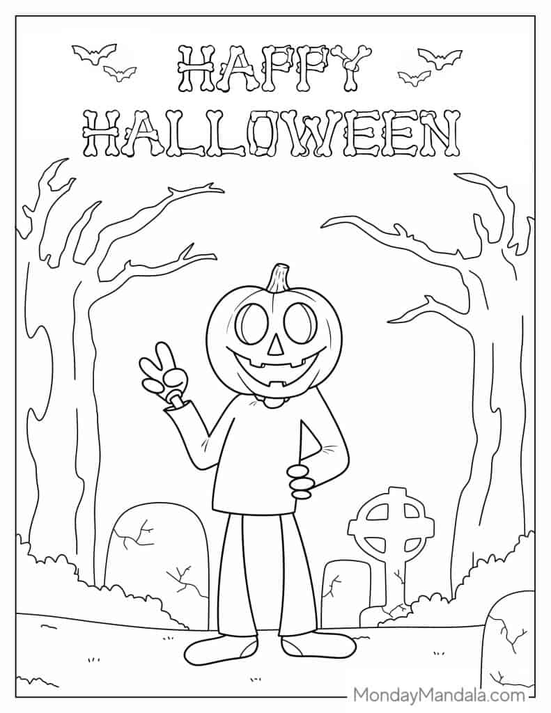 Pumpkin coloring pages free pdf printables