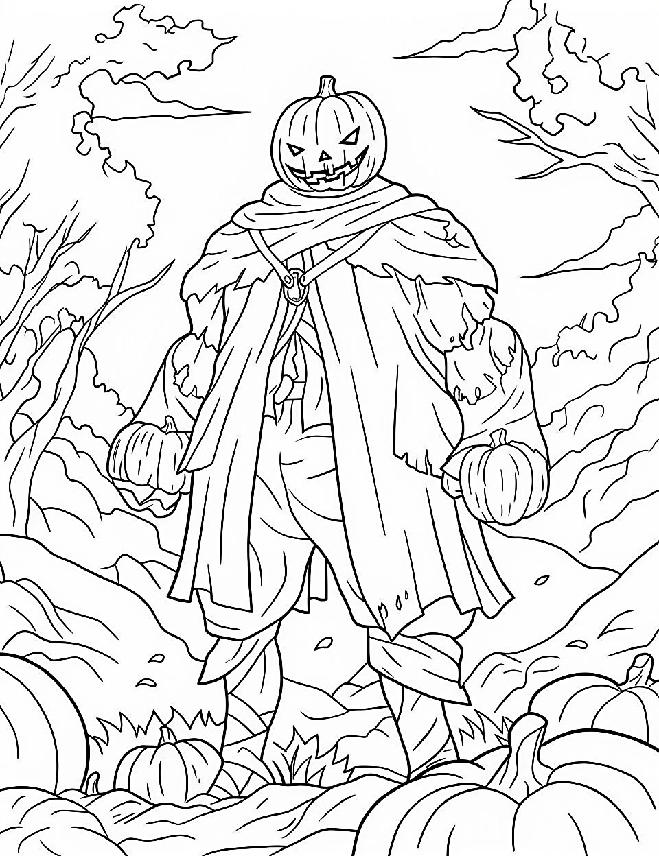 Spooky halloween coloring pages for kids and adults