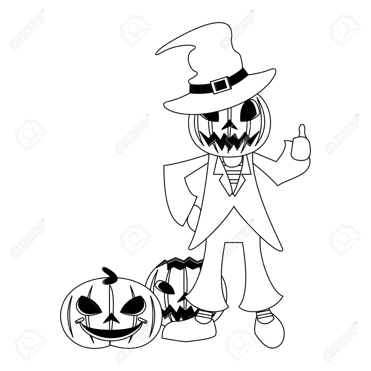 Halloween october scary celebration pumpkin man cartoon vector illustration graphic design royalty free svg cliparts vectors and stock illustration image