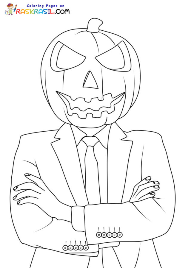 Pumpkin head coloring pages