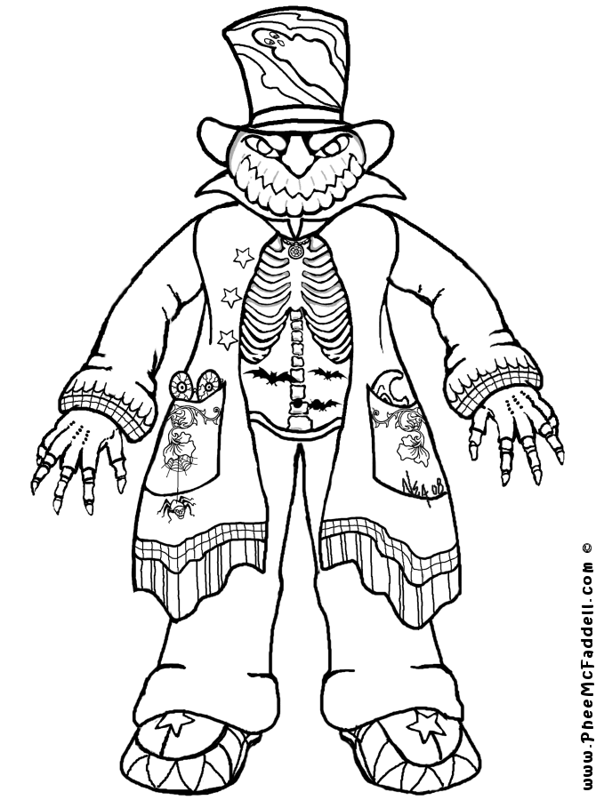 Pumpkin head coloring page