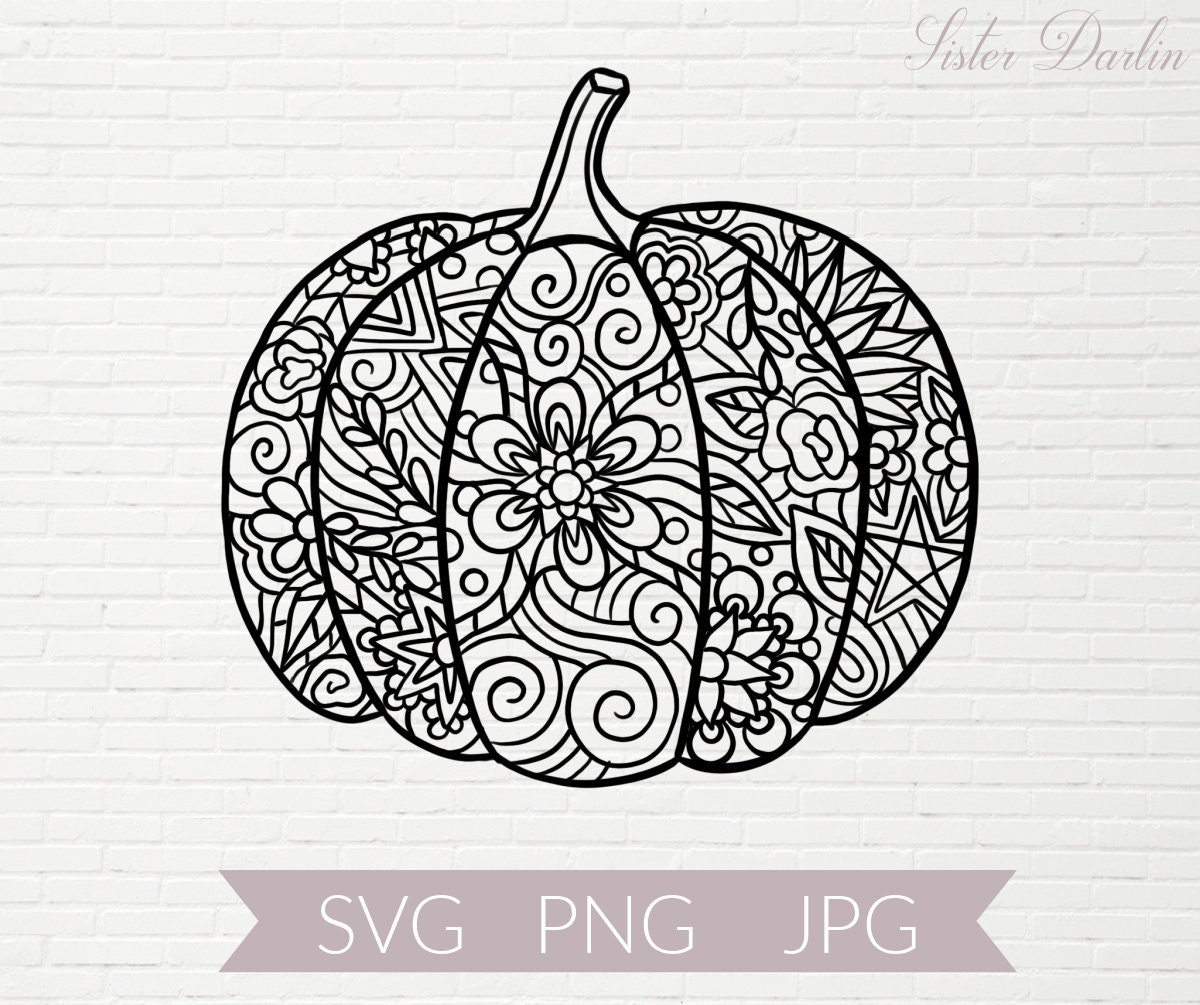 Pumpkin mandala svg pumpkin svg pumpkin zentangle halloween svgs pumpkin colouring page pumpkin for cricut