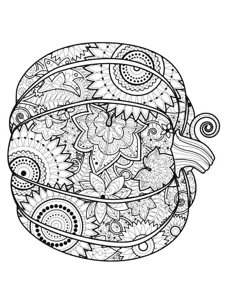 Pumpkin coloring pages for adults