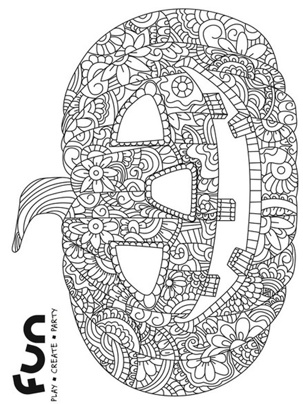 Pumpkin mandala coloring page