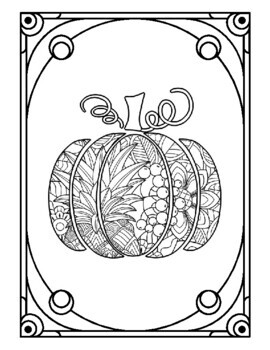 Pumpkin mandala coloring pages by qetsy tpt