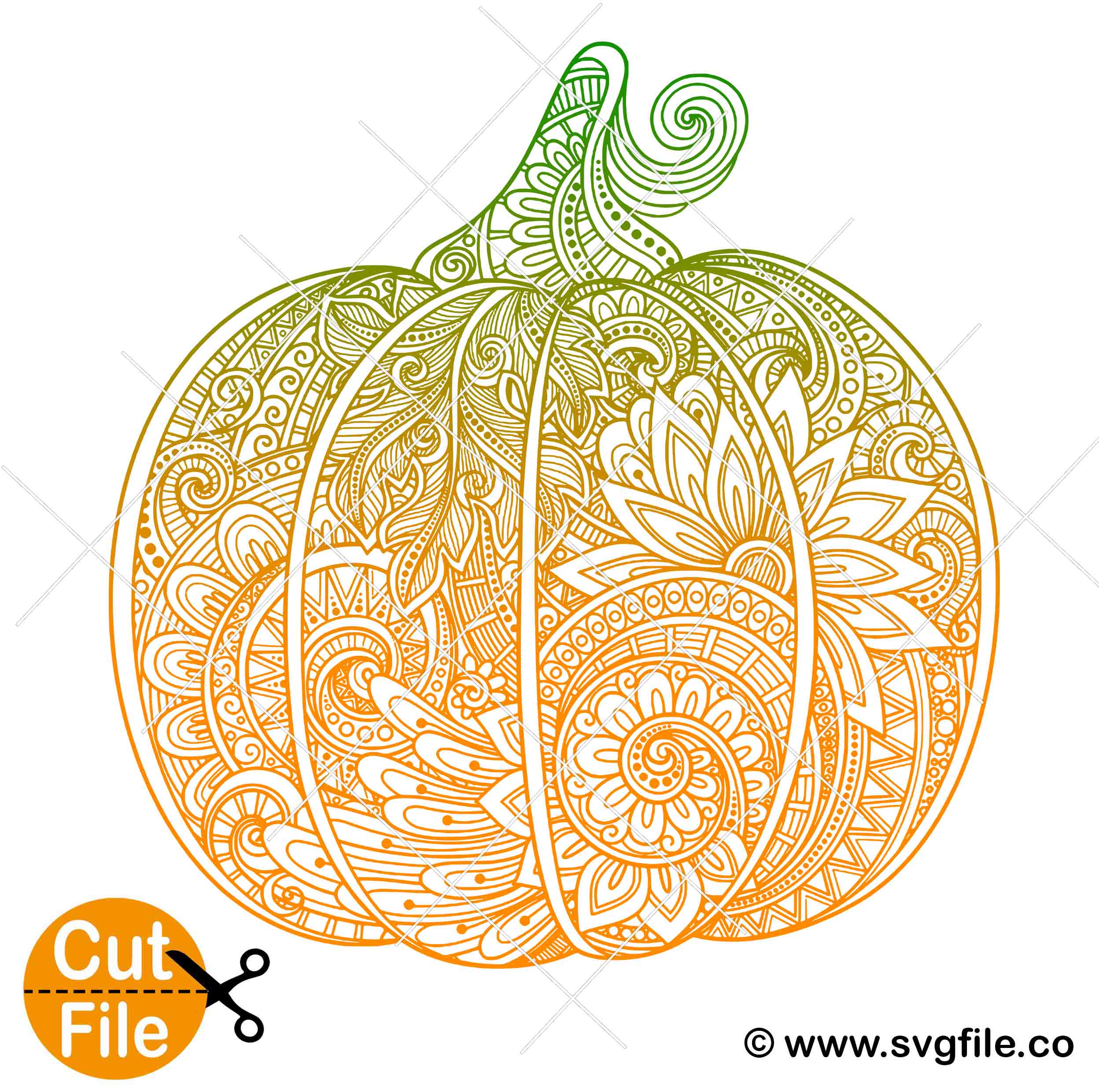 Pumpkin mandala svg