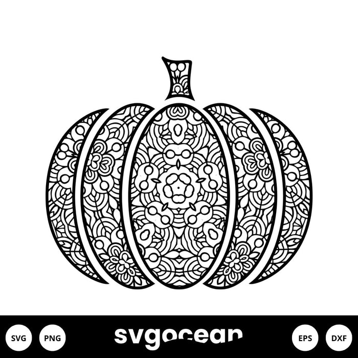 Pumpkin mandala svg vector for instant download