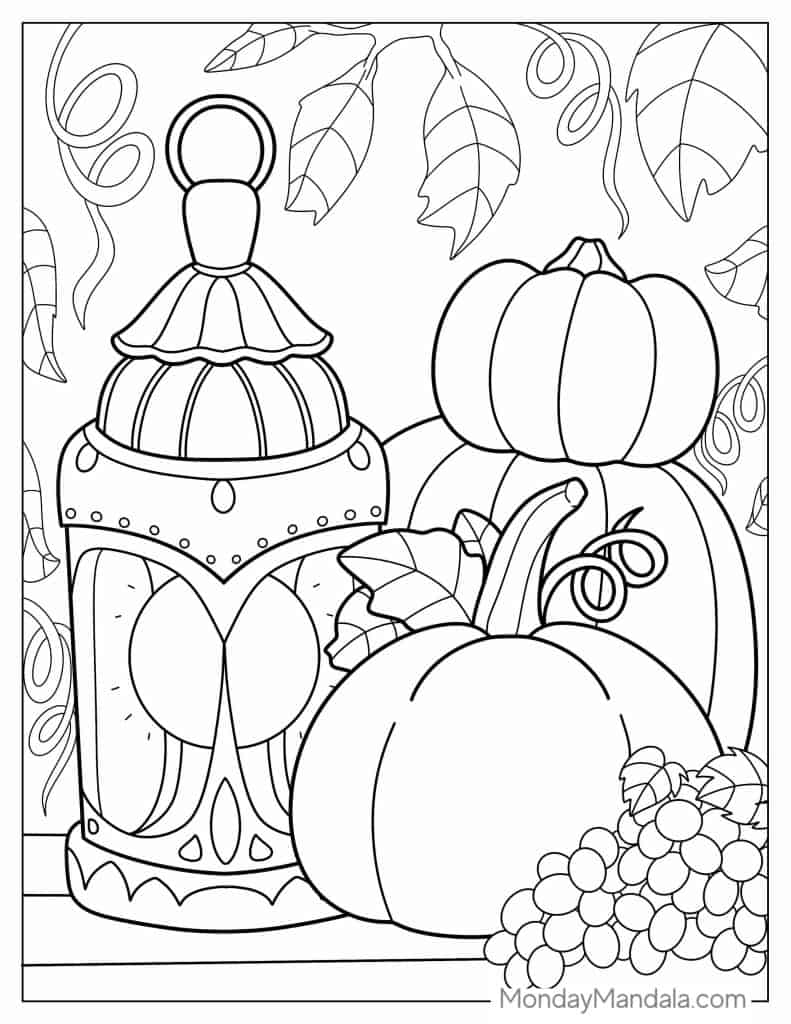 Pumpkin coloring pages free pdf printables