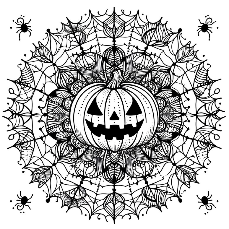 Coloring pages halloweens mandalas