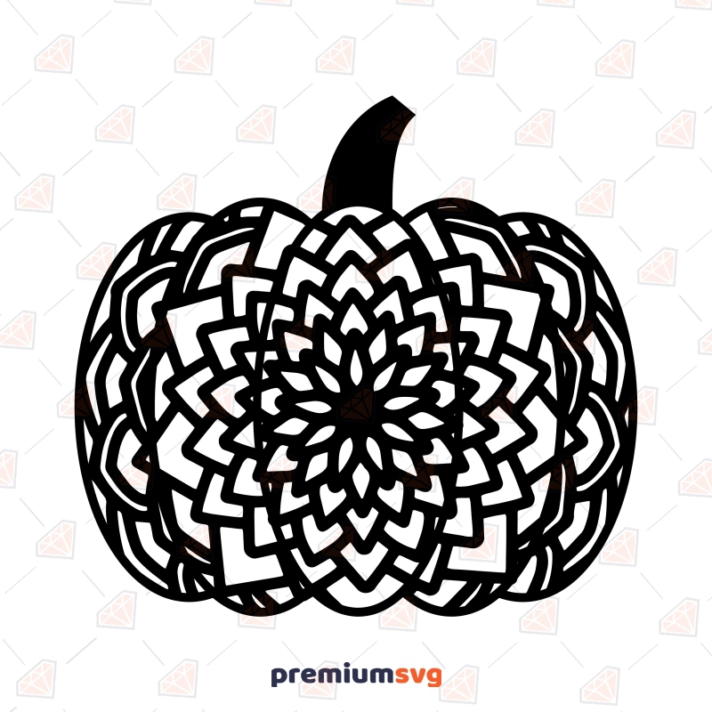 Pumpkin mandala svg pumpkin swirly svg instant download