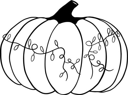 Outline pumpkin svg cut file at