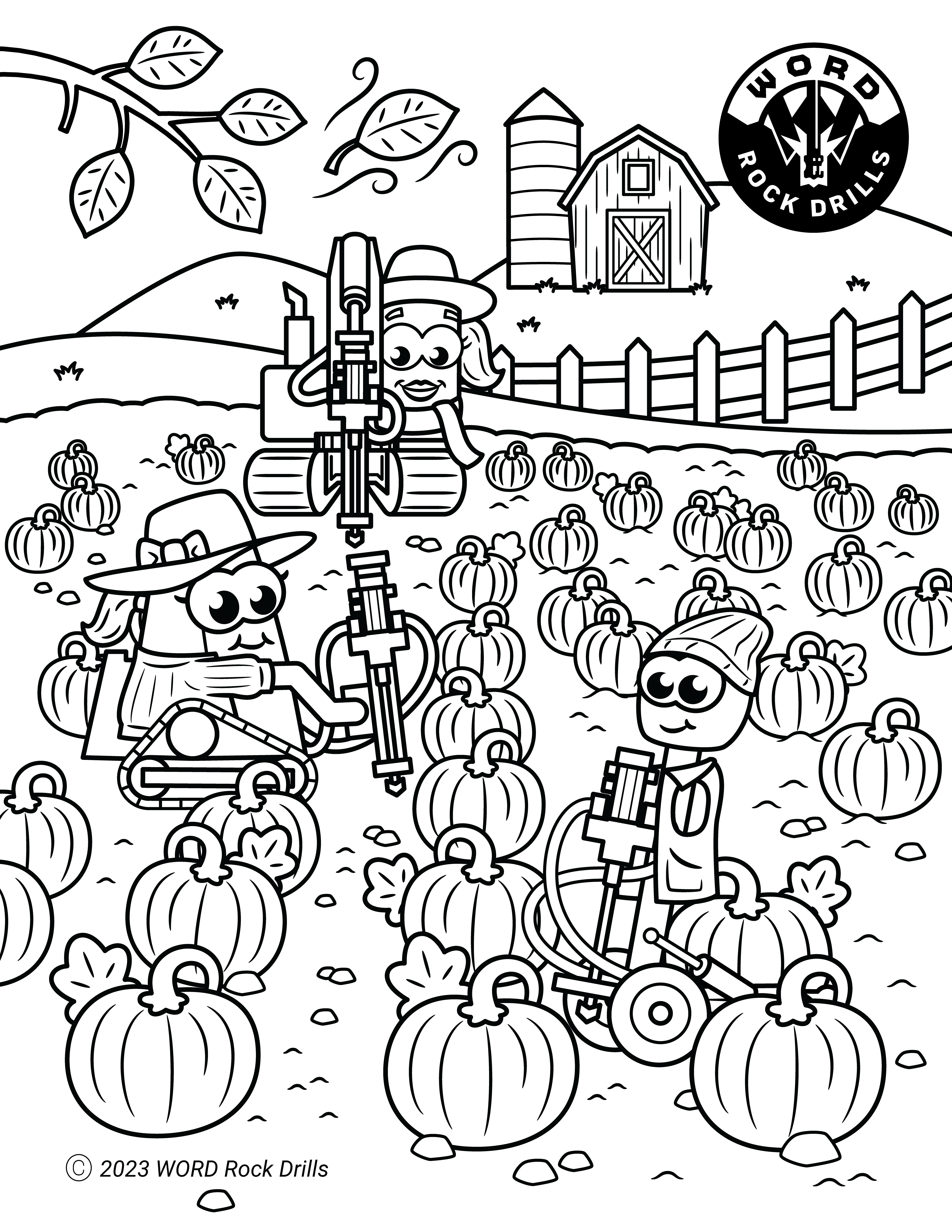 Coloring page archives word rock drills