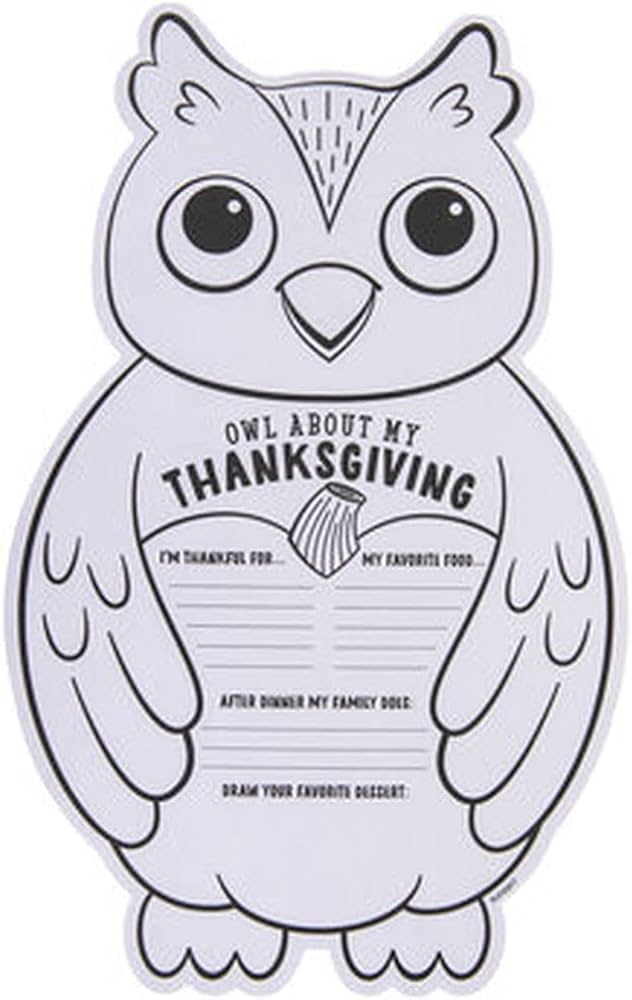 Owl about my thanksgiving coloring sheets