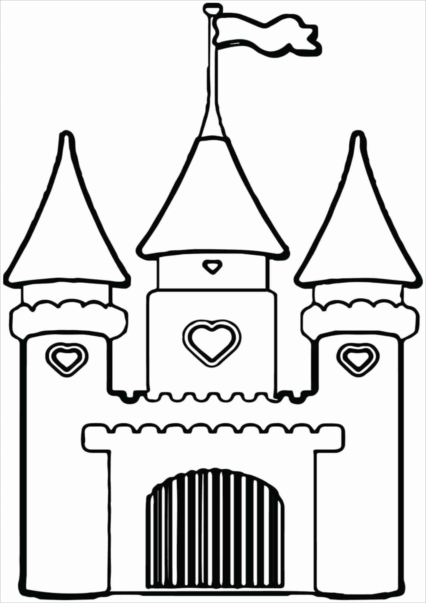 Free easy to print castle coloring pages