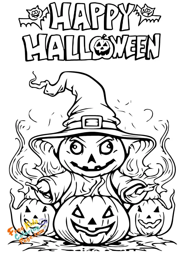 Halloween coloring pages for kids printable