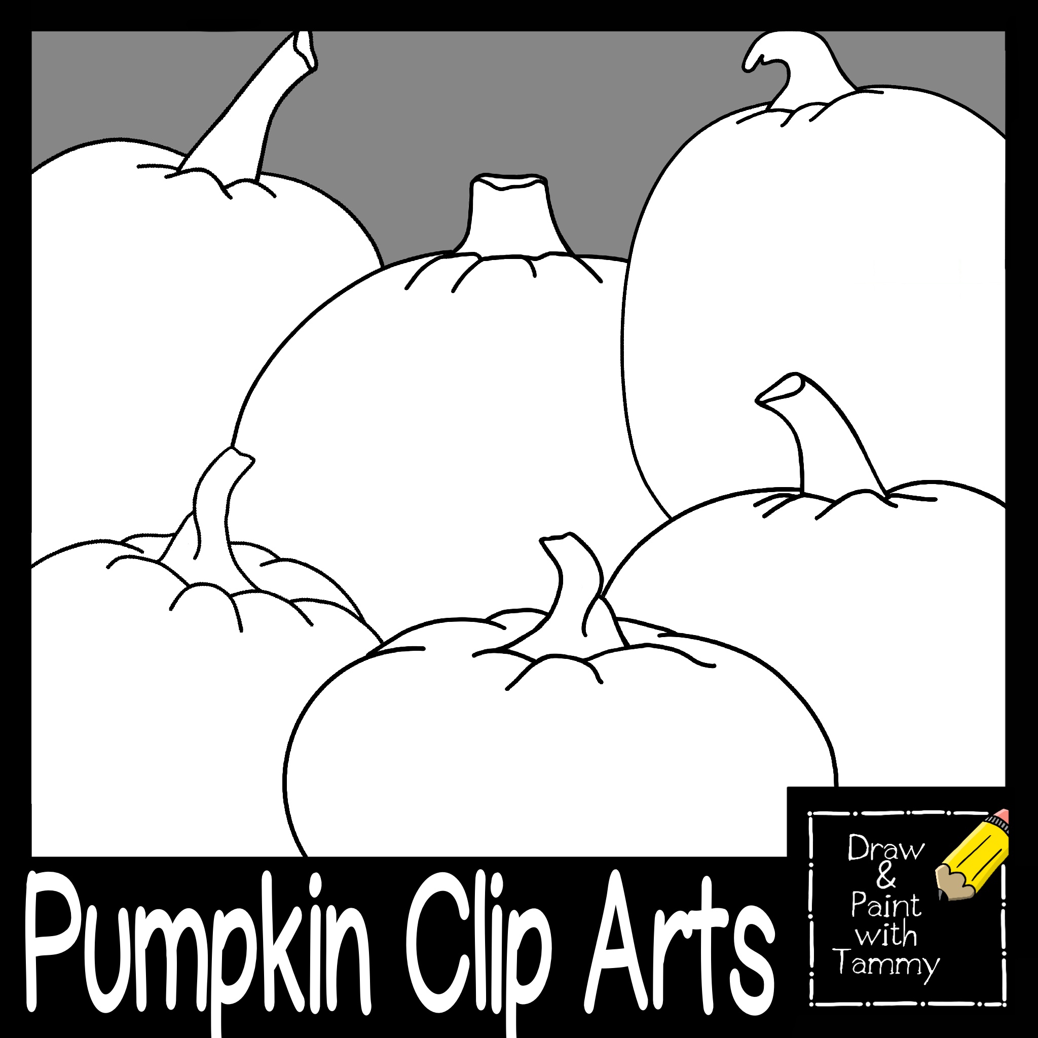 Pumpkin clip arts with solid colors farm house patterns for halloween and made by teachers