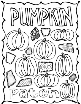 Pumpkin patch coloring page for fall thanksgiving autumn thank you