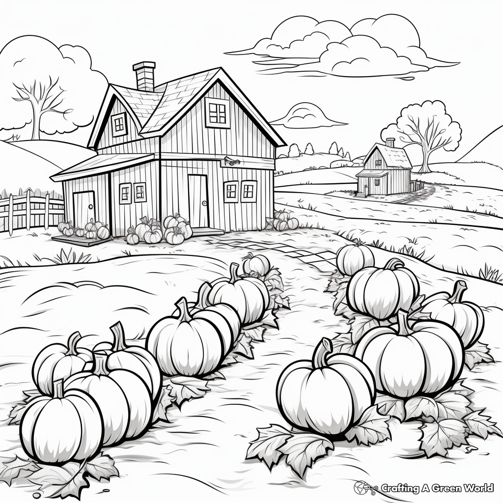 Pumpkin patch coloring pages