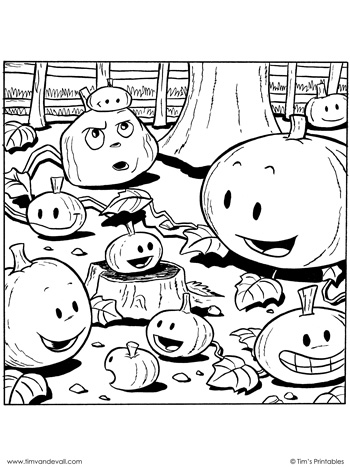 Pumpkin patch coloring page â tims printables