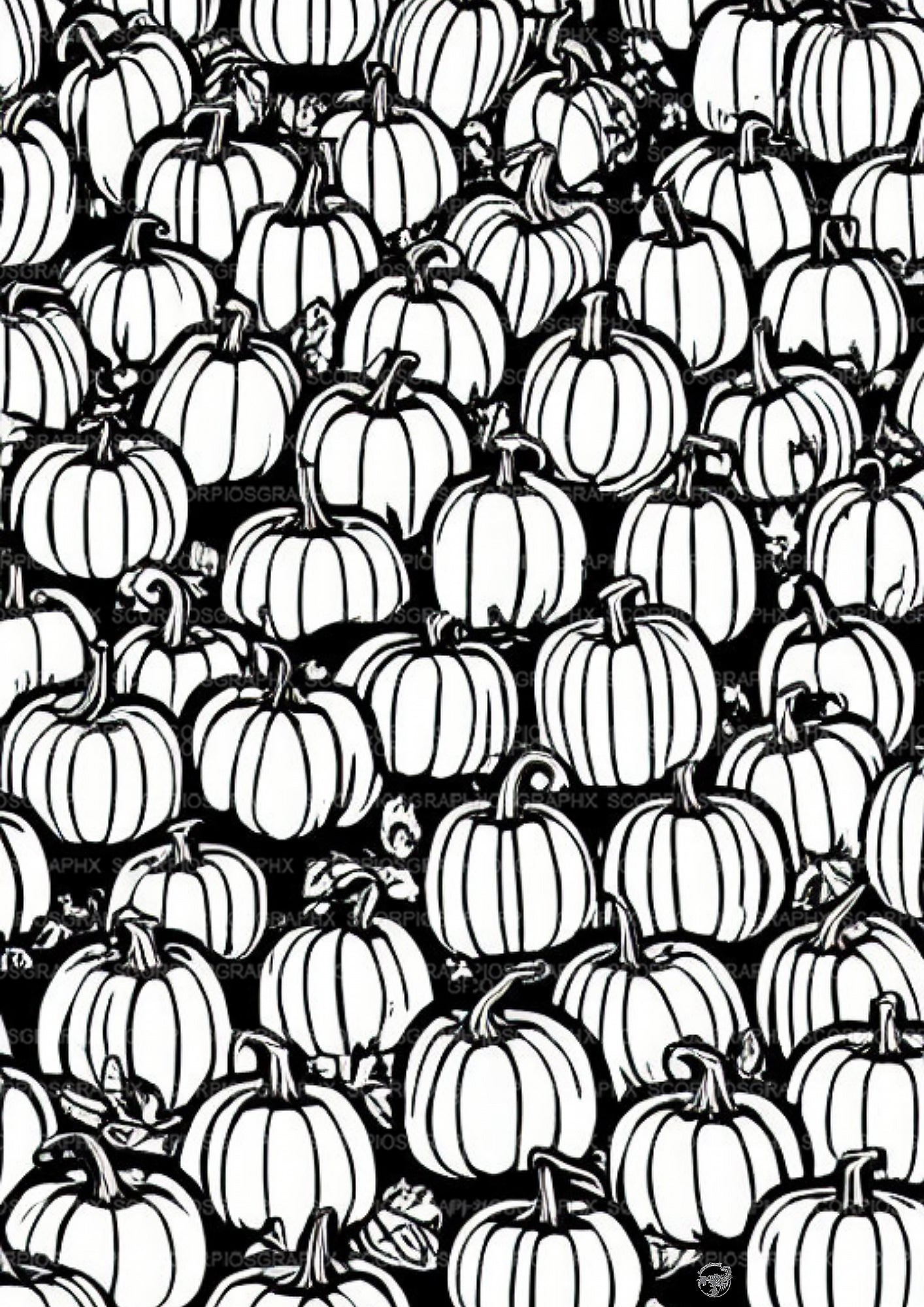 Halloween pumpkin patch coloring page for kids â