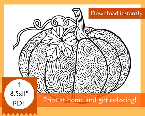 Funky pumpkin coloring page autumn aesthetic fall coloring pages halloween coloring pdf instant download coloring page pumpkin art