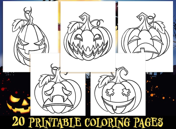 Pumpkin coloring pages pumpkin coloring sheets for kids boys girls teens halloween party activity pdf instant download