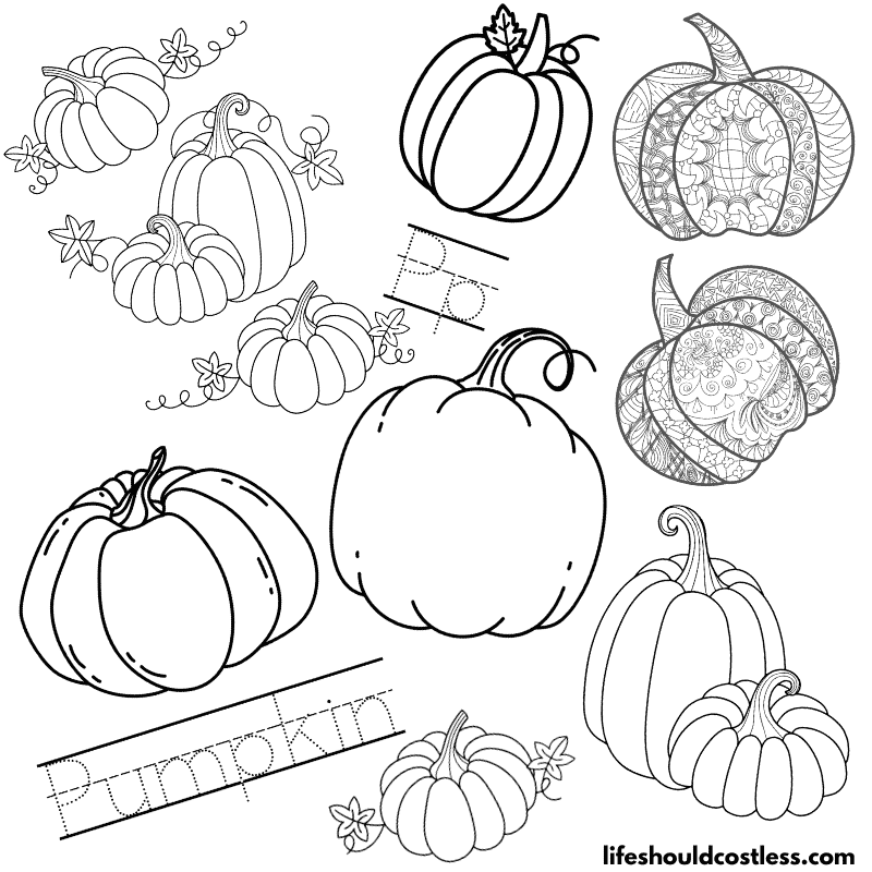 Pumpkin coloring pages free printable pdf templates