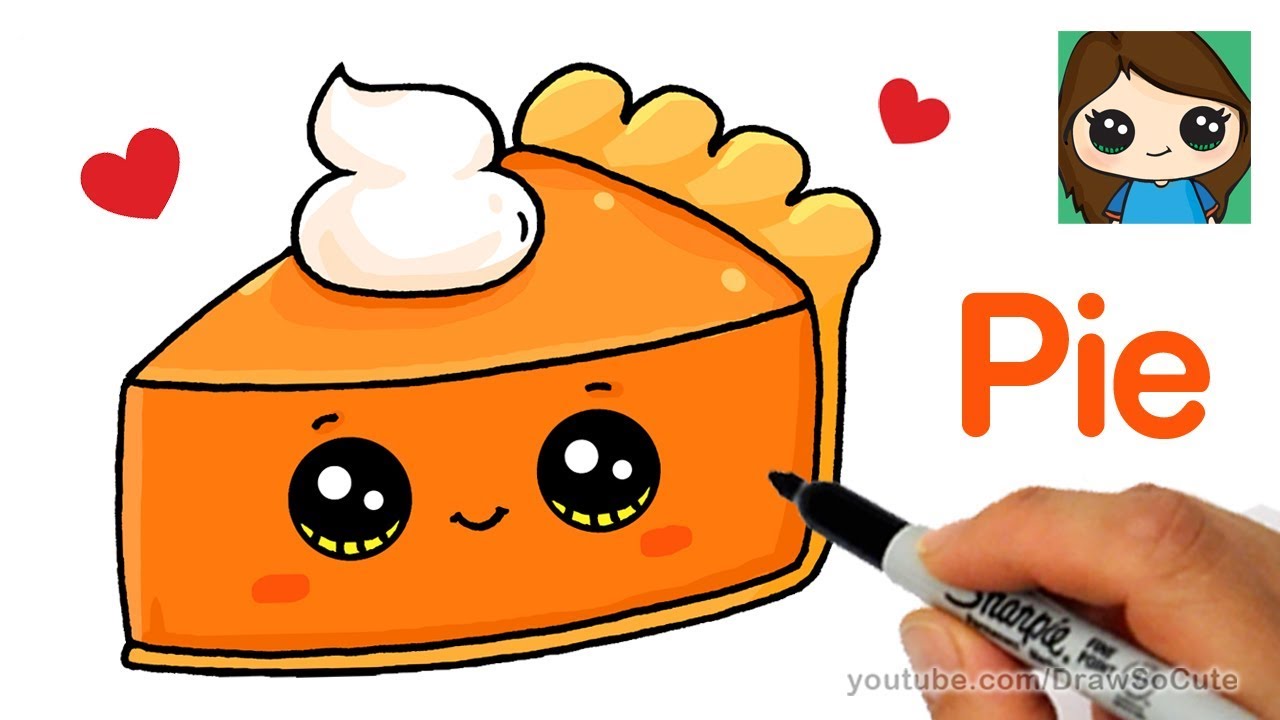 How to draw a slice of pie cute and easy