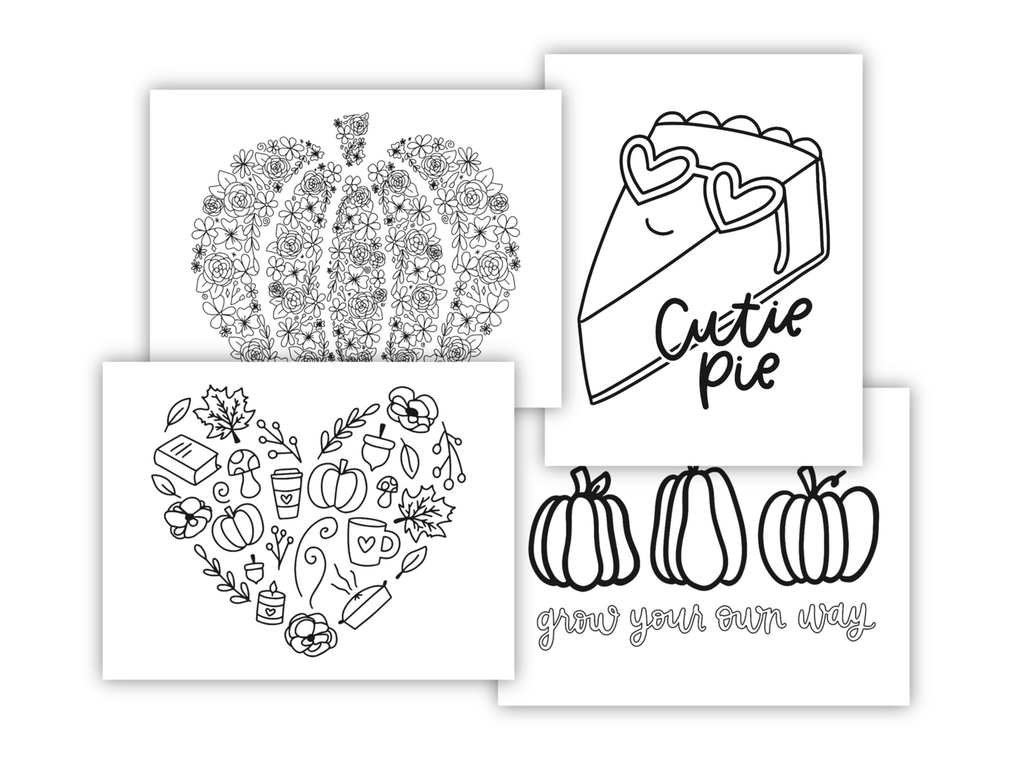 Fall coloring sheets digital coloring sheets â