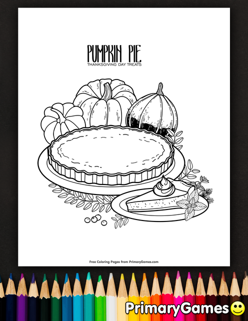 Pumpkin pie coloring page â free printable ebook thanksgiving coloring pages thanksgiving color coloring pages