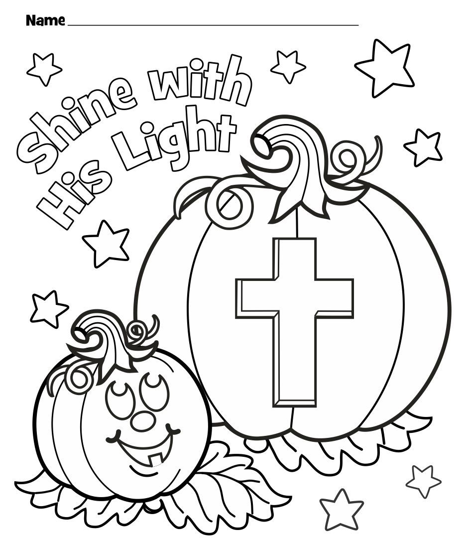 With his light shine coloring page christian halloween crafts christian halloween fall coloring pages