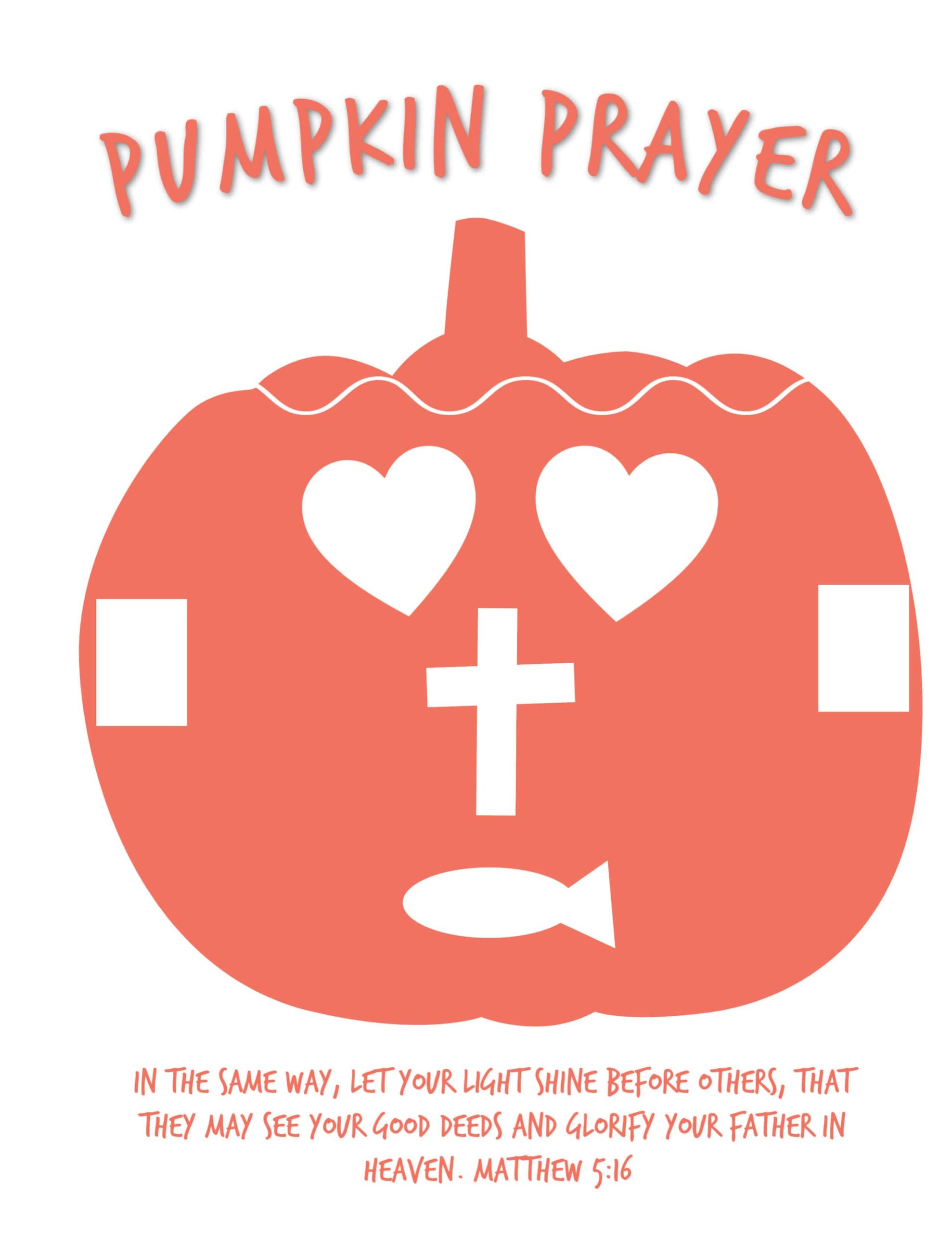 Pumpkin prayer poem free printbale activity object lesson for kids