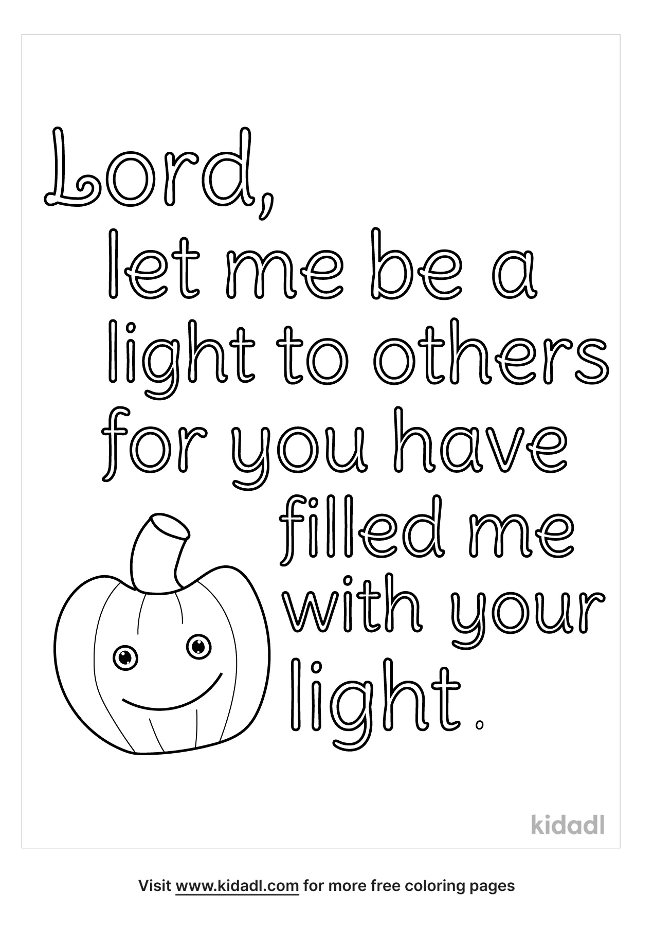 Free pumpkin prayer coloring page coloring page printables