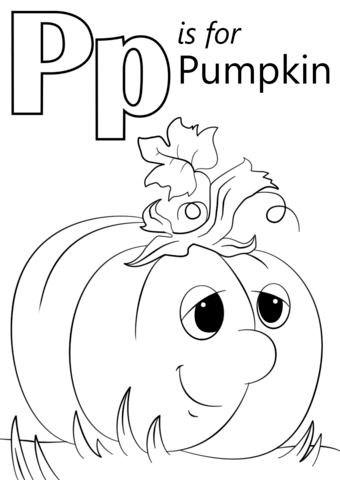 Letter p is for pumpkin coloring page free printable coloring pages