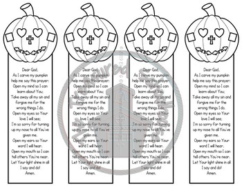 The pumpkin prayer activity pack by the treasured schoolhouse tpt