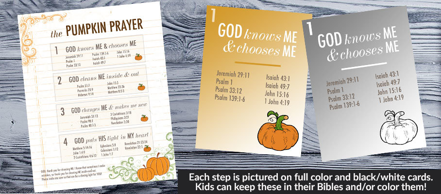 Pumpkin prayer printable resources