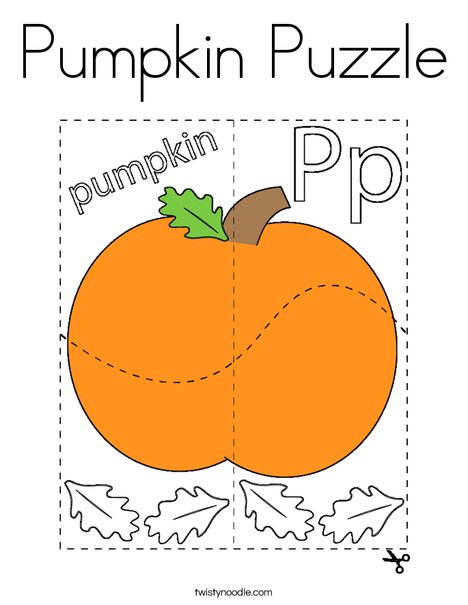 Pumpkin puzzle coloring page