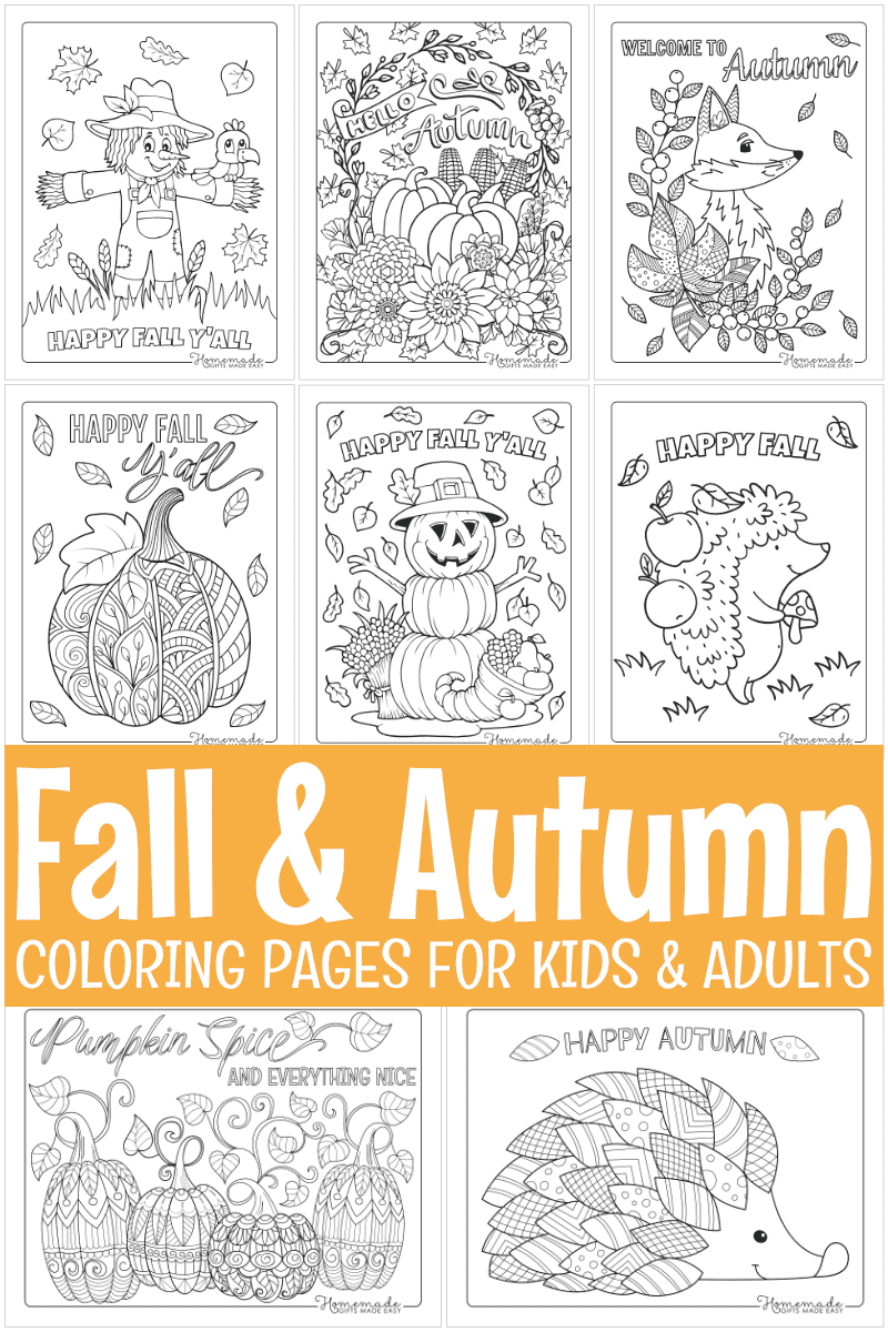 Free printable autumn fall coloring pages