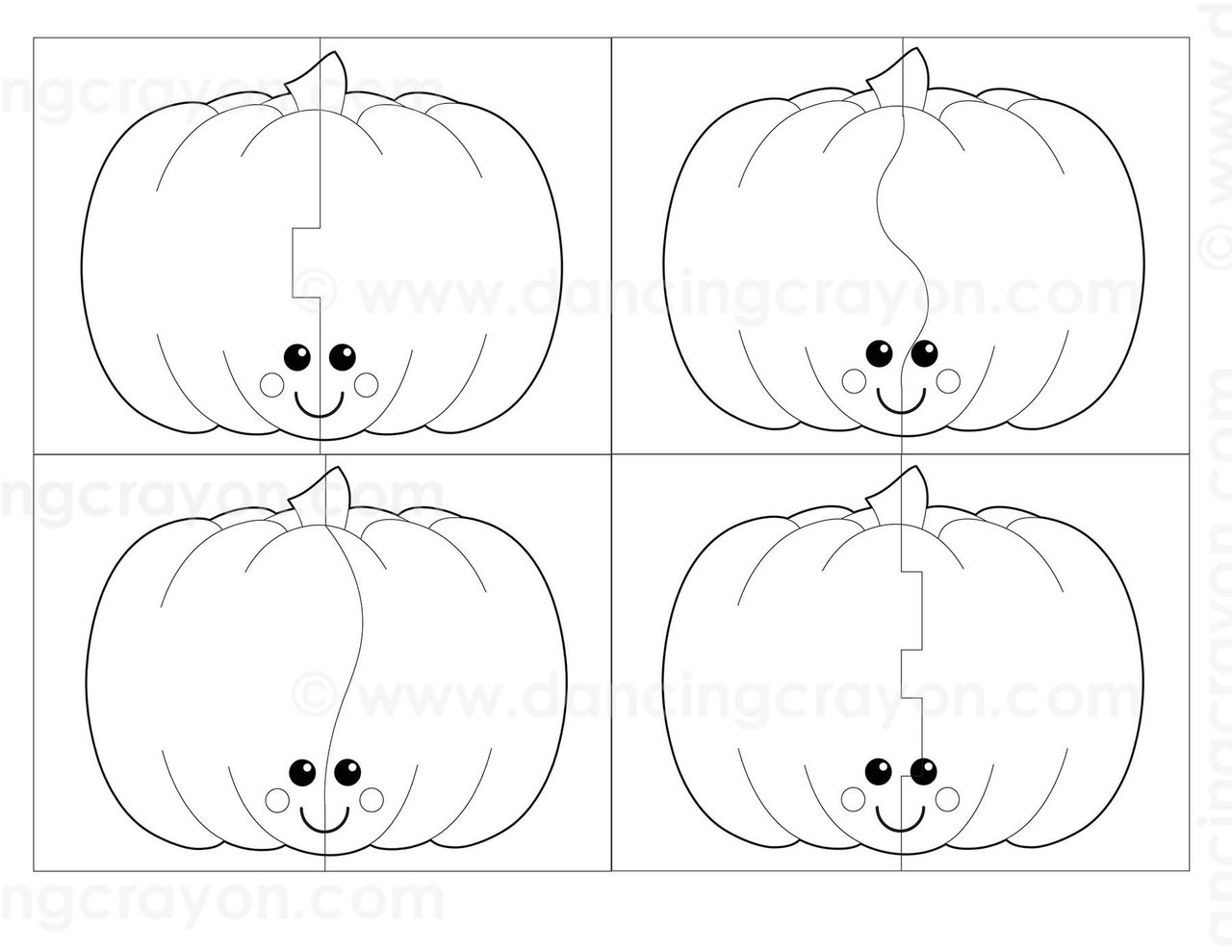 Pumpkin clipart puzzle cards