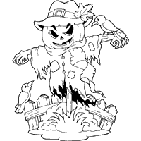 Pumpkin head scarecrow coloring pages