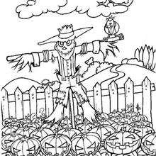 Pumpkin scarecrow coloring pages